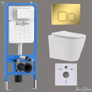 Комплект 3 в 1 Iberica Blanca инсталляция + унитаз Burgos Alto IB.BRA.234.1B1 + кнопка смыва Esti-Q IB.B083.006.001