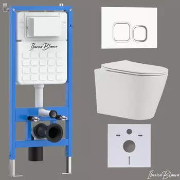 Комплект 3 в 1 Iberica Blanca инсталляция + унитаз Burgos Alto IB.BRA.234.1B1 + кнопка смыва Esti-Q IB.B083.001.000