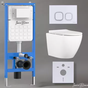 Комплект 3 в 1 Iberica Blanca инсталляция + унитаз Bilbao Alto IB.BLA.234.1B1 + кнопка смыва Esti-Q IB.B083.001.000