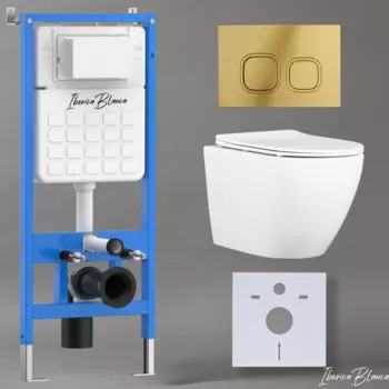 Комплект 3 в 1 Iberica Blanca инсталляция + унитаз Bilbao Alto IB.BLA.234.1B1 + кнопка смыва Esti-Q IB.B083.006.001