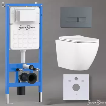 Комплект 3 в 1 Iberica Blanca инсталляция + унитаз Bilbao Alto IB.BLA.234.1B1 + кнопка смыва Esti-R IB.B021.008.000