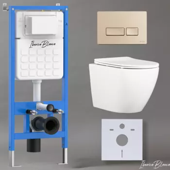 Комплект 3 в 1 Iberica Blanca инсталляция + унитаз Bilbao Alto IB.BLA.234.1B1 + кнопка смыва Esti-R IB.B021.005.000