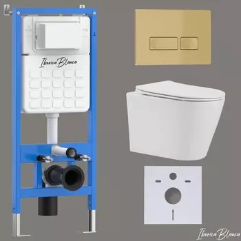 Комплект 3 в 1 Iberica Blanca инсталляция + унитаз Burgos Alto IB.BRA.234.1B1 + кнопка смыва Esti-R IB.B021.005.000