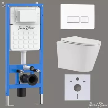 Комплект 3 в 1 Iberica Blanca инсталляция + унитаз Burgos Alto IB.BRA.234.1B1 + кнопка смыва Esti-R IB.B021.001.000