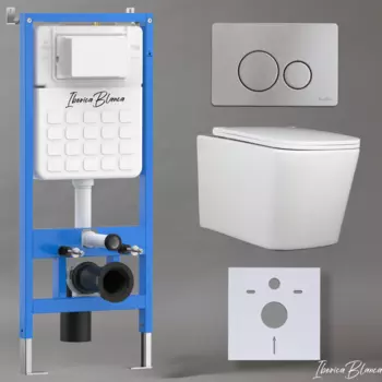 Комплект 3 в 1 Iberica Blanca инсталляция + унитаз Toledo Alto IB.TLA.234.1B1 + кнопка смыва Inox-O IB.B081.003.002