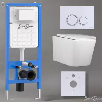 Комплект 3 в 1 Iberica Blanca инсталляция + унитаз Toledo Alto IB.TLA.234.1B1 + кнопка смыва Esti-O IB.B082.001.000