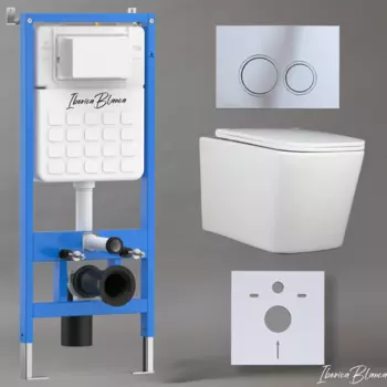 Комплект 3 в 1 Iberica Blanca инсталляция + унитаз Toledo Alto IB.TLA.234.1B1 + кнопка смыва Esti-O IB.B082.003.002