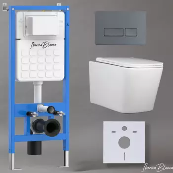 Комплект 3 в 1 Iberica Blanca инсталляция + унитаз Toledo Alto IB.TLA.234.1B1 + кнопка смыва Esti-R IB.B021.008.000