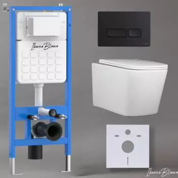Комплект 3 в 1 Iberica Blanca инсталляция + унитаз Toledo Alto IB.TLA.234.1B1 + кнопка смыва Esti-R IB.B021.002.000