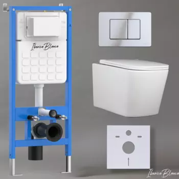 Комплект 3 в 1 Iberica Blanca инсталляция + унитаз Toledo Alto IB.TLA.234.1B1 + кнопка смыва Inox-C IB.B011.003.001
