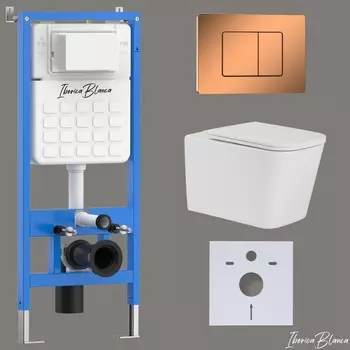 Комплект 3 в 1 Iberica Blanca инсталляция + унитаз Toledo Alto IB.TLA.234.1B1 + кнопка смыва Inox-C IB.B011.004.001