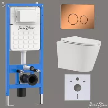 Комплект 3 в 1 Iberica Blanca инсталляция + унитаз Burgos Alto IB.BRA.234.1B1 + кнопка смыва Inox-О IB.B081.007.001