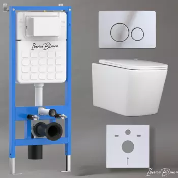 Комплект 3 в 1 Iberica Blanca инсталляция + унитаз Toledo Alto IB.TLA.234.1B1 + кнопка смыва Inox-O IB.B081.003.001