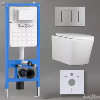 Комплект 3 в 1 Iberica Blanca инсталляция + унитаз Toledo Alto IB.TLA.234.1B1 + кнопка смыва Inox-C IB.B011.003.002