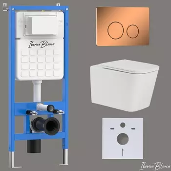 Комплект 3 в 1 Iberica Blanca инсталляция + унитаз Toledo Alto IB.TLA.234.1B1 + кнопка смыва Inox-О IB.B081.007.001