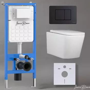 Комплект 3 в 1 Iberica Blanca инсталляция + унитаз Toledo Alto IB.TLA.234.1B1 + кнопка смыва Inox-C IB.B011.002.003