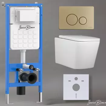 Комплект 3 в 1 Iberica Blanca инсталляция + унитаз Toledo Alto IB.TLA.234.1B1 + кнопка смыва Inox-O IB.B081.005.003
