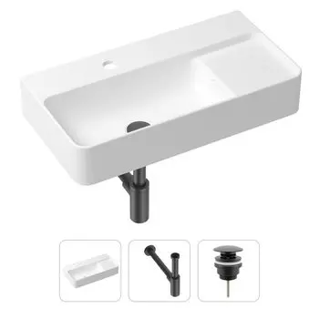 Комплект 3 в 1 Lavinia Boho Bathroom Sink 21520495: накладная фарфоровая раковина 60 см, металлический сифон, донный клапан