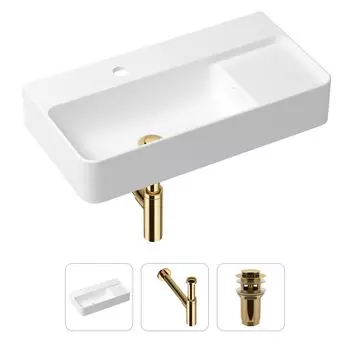 Комплект 3 в 1 Lavinia Boho Bathroom Sink 21520526: накладная фарфоровая раковина 60 см, металлический сифон, донный клапан