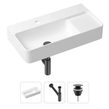 Комплект 3 в 1 Lavinia Boho Bathroom Sink 21520525: накладная фарфоровая раковина 60 см, металлический сифон, донный клапан