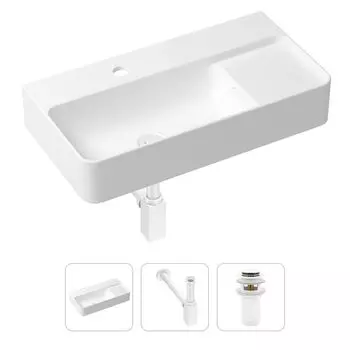 Комплект 3 в 1 Lavinia Boho Bathroom Sink 21520510: накладная фарфоровая раковина 60 см, металлический сифон, донный клапан
