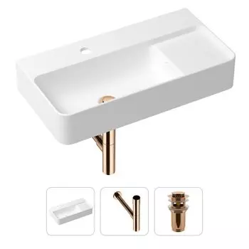 Комплект 3 в 1 Lavinia Boho Bathroom Sink 21520518: накладная фарфоровая раковина 60 см, металлический сифон, донный клапан
