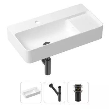 Комплект 3 в 1 Lavinia Boho Bathroom Sink 21520524: накладная фарфоровая раковина 60 см, металлический сифон, донный клапан