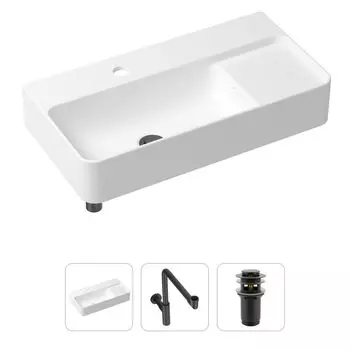 Комплект 3 в 1 Lavinia Boho Bathroom Sink 21520534: накладная фарфоровая раковина 60 см, металлический сифон, донный клапан