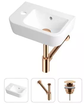 Комплект 3 в 1 Lavinia Boho One 21520713: подвесная фарфоровая раковина для туалета 37 см (отверстие слева)