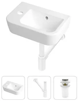 Комплект 3 в 1 Lavinia Boho One 21520714: подвесная фарфоровая раковина для туалета 37 см (отверстие слева)