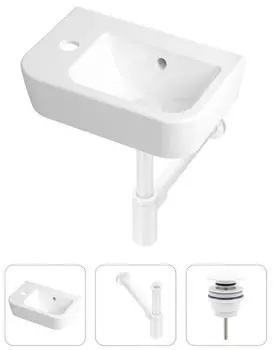 Комплект 3 в 1 Lavinia Boho One 21520715: подвесная фарфоровая раковина для туалета 37 см (отверстие слева)