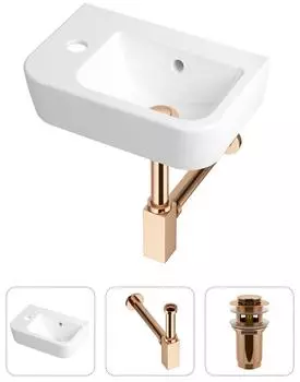 Комплект 3 в 1 Lavinia Boho One 21520722: подвесная фарфоровая раковина для туалета 37 см (отверстие слева)