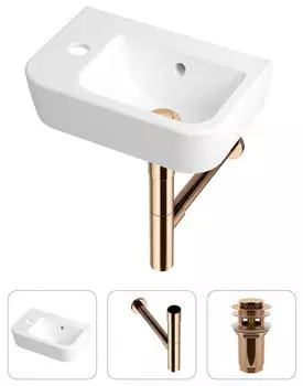 Комплект 3 в 1 Lavinia Boho One 21520732: подвесная фарфоровая раковина для туалета 37 см (отверстие слева)