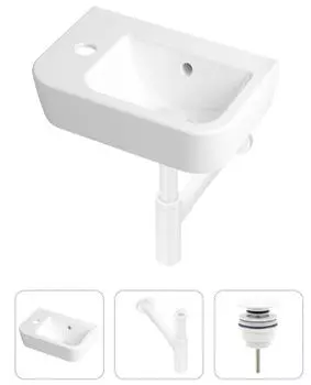 Комплект 3 в 1 Lavinia Boho One 21520745: подвесная фарфоровая раковина для туалета 37 см (отверстие слева)