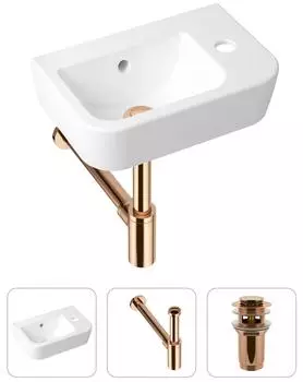 Комплект 3 в 1 Lavinia Boho One 21520754: подвесная фарфоровая раковина для туалета 37 см (отверстие справа)