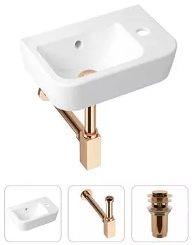 Комплект 3 в 1 Lavinia Boho One 21520764: подвесная фарфоровая раковина для туалета 37 см (отверстие справа)