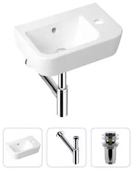 Комплект 3 в 1 Lavinia Boho One 21520778: подвесная фарфоровая раковина для туалета 37 см (отверстие справа)