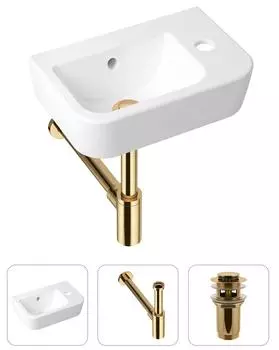 Комплект 3 в 1 Lavinia Boho One 21520752: подвесная фарфоровая раковина для туалета 37 см (отверстие справа)