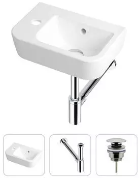 Комплект 3 в 1 Lavinia Boho One 21520707: подвесная фарфоровая раковина для туалета 37 см (отверстие слева)