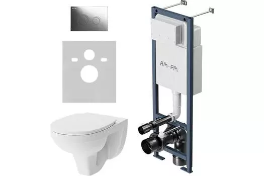 Комплект Am.Pm Jupiter IS110151.DX77C1738 подвесной унитаз + инсталляция + кнопка смыва