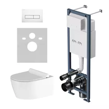 Комплект Am.Pm Jupiter IS110301.DX77C1700 подвесной унитаз + инсталляция + кнопка смыва