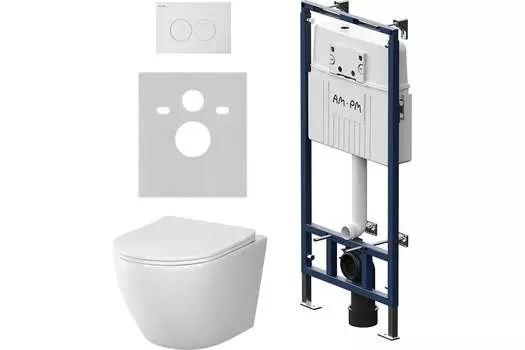 Комплект Am.Pm Like IS100101.801900 подвесной унитаз + инсталляция + кнопка смыва