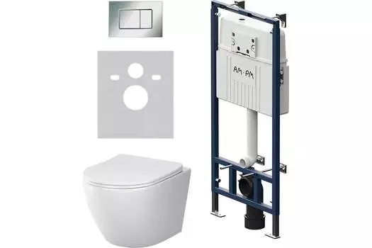 Комплект Am.Pm Like IS100251.801900 подвесной унитаз + инсталляция + кнопка смыва