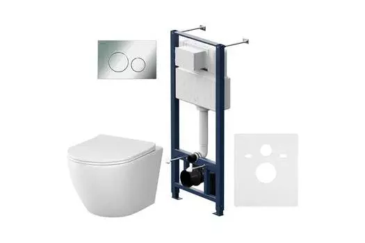 Комплект Am.Pm Like IS49051.801900 подвесной унитаз + инсталляция + кнопка смыва