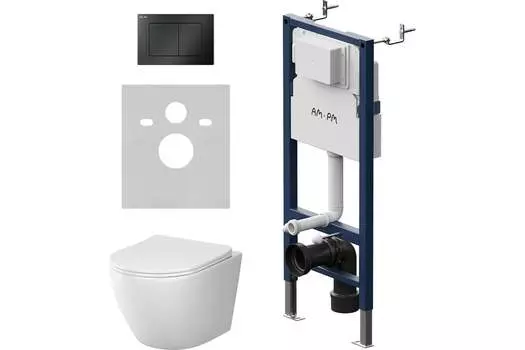 Комплект Am.Pm Like IS90238.801900 подвесной унитаз + инсталляция + кнопка смыва