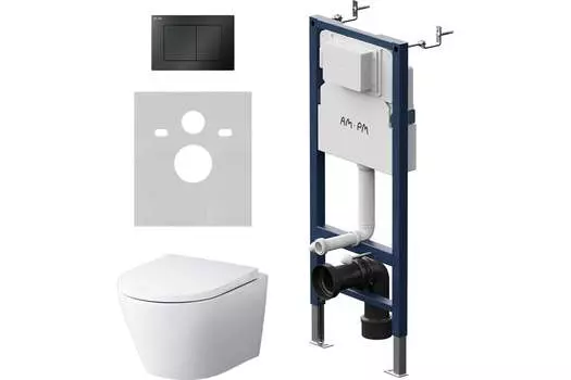 Комплект Am.Pm Sense IS90238.741701 подвесной унитаз + инсталляция + кнопка смыва