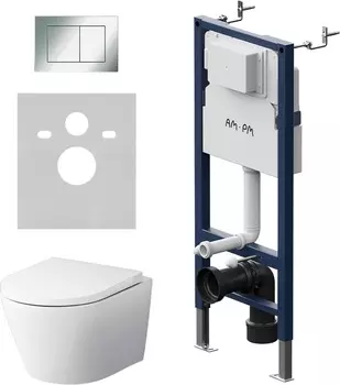 Комплект Am.Pm Sense IS90251.741701 подвесной унитаз + инсталляция + кнопка смыва
