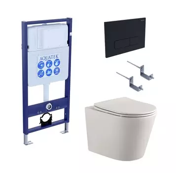 Комплект Aquatek рама Standard INS-0000012+кнопка KDI-0000017+унитаз Вега AQ1904-00 с микролифтом