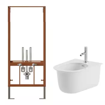 Комплект ArtCeram биде подвесное Chic CHB001 01 00 + система инсталляции для биде 700.102