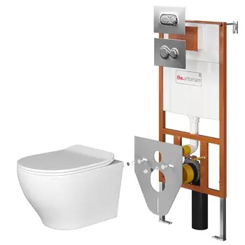 Комплект ArtCeram Ten 700.101.01 унитаз Ten TEV006 + инсталляция 700.101 + кнопка хром